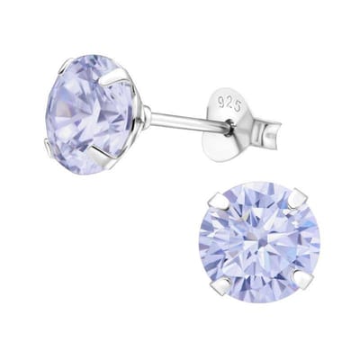 Aramat Jewels | Oorbellen | Ronde Kristal Oorbellen zilver | AB Roze | |7mm | Zilver | Kinderen, Volwassenen | Verkleurd niet