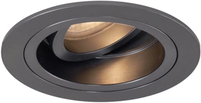QAZQA chuck - Moderne Inbouwspot - 1 lichts - Ø 9.2 cm - Gunmetal - Woonkamer | Slaapkamer | Keuken