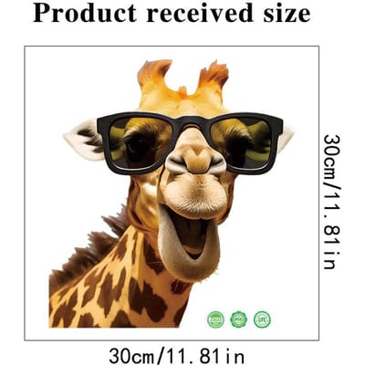 Grappige Giraffe Muurstickers Zelfklevend Verwijderbaar voor Glasramen Badkamer Kastdeuren Woondecoratie Kinderkamer Vinyl Stickers white