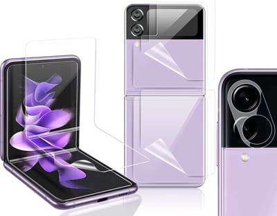 Screenprotector geschikt voor Samsung Galaxy Z Flip 3 - PET Folie Screen Protector - Camera Lens Gehard Glas Beschermglas Tempered Glass