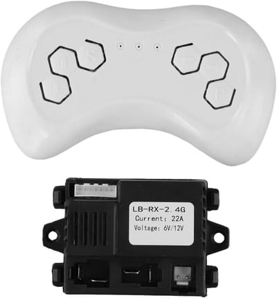 Afstandsbediening Ontvanger Set - Kinderauto Besturing - Elektrische Voertuigen - Compatibel 6V 12V - Niet Gespecificeerd - Zwart Wit