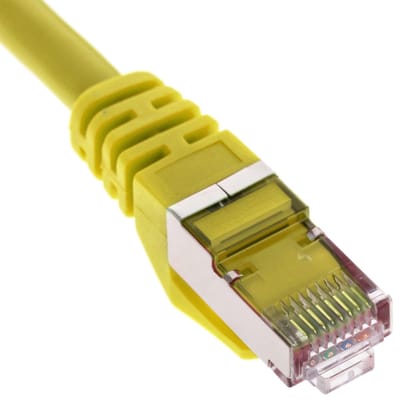 BeMatik - Ethernet netwerkkabel LAN FTP RJ45 Cat.6a geel 50cm