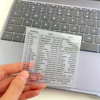 DW4Trading Transparante Sticker Shortcuts en Sneltoetsen Voor Excel en Word Gebruikers 2 Stuks