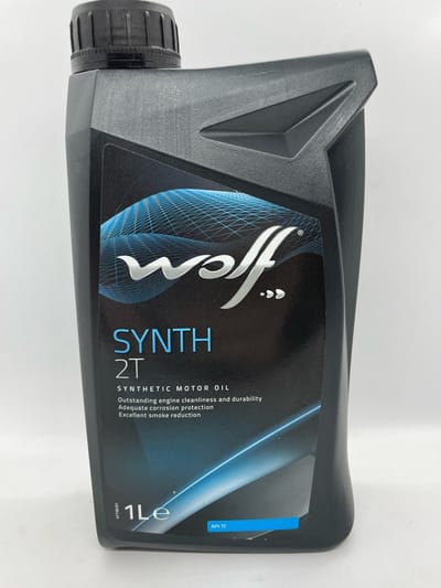 Wolf Synth 2T Motorolie voor luchtgekoelde 2 takt motoren en Scooters , 1 ltr, synthetische motorolie.