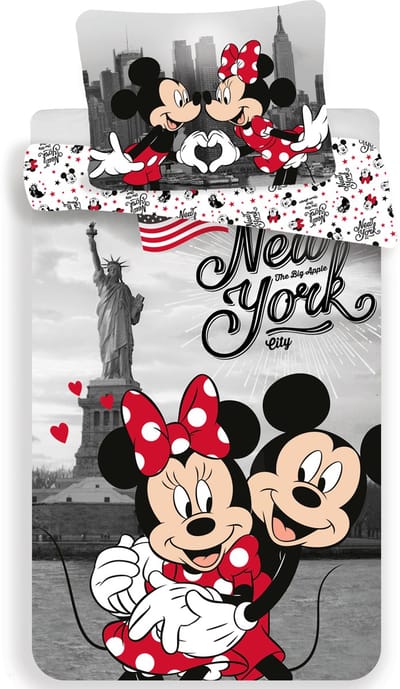 Disney Minnie Mouse Dekbedovertrek New York - Eenpersoons - 140 x 200 / 60 x 80 cm - Katoen