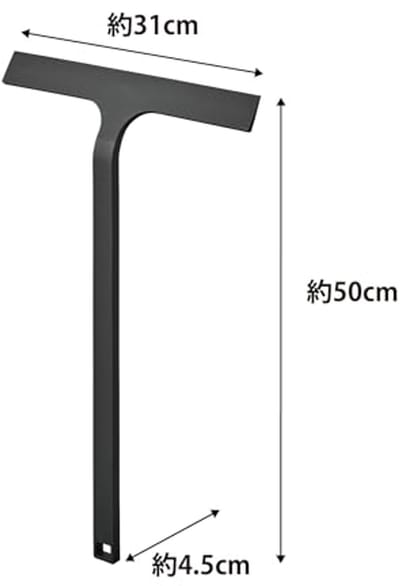 Yamazaki 2006 TOWER Magnetic Wiper, black, Silicone/Nylon/Magnet, 31 x 4.5 x 50 cm