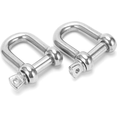 2 stuks M18 Schroefpin Ankerbeugel 304 Roestvrij Staal Heavy Duty D-vormige Beugel voor Kettingen Staalkabel Hijsen