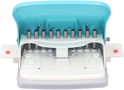 Dailygoods- Bindmachine Draagbaar - Ronde Perforator - Antislip - A4/A5/A6/A7 - 10 Vel Capaciteit - Stevige Metalen Constructie - Papierbindmachine
