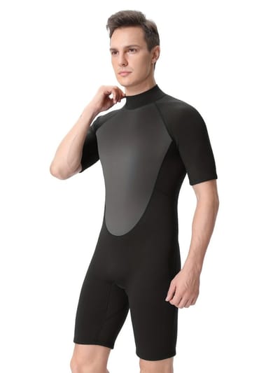 Nivard Wetsuit Heren - Swimsuit - Shorty - Surfpak - Duikpak - Lange Mouw - Zwemsuit - Zwart - XS