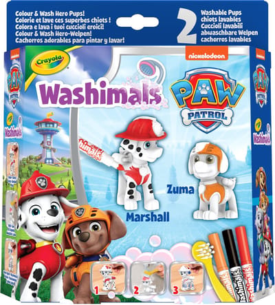 Crayola - Washimals - Hobbypakket - Paw Patrol - Activiteitenset met 2 Puppy's