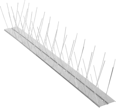 Famanu – Duivenafweer classic - vogelwering met roestvrijstalen basis en spikes - effectieve bescherming tegen duiven en vogels - geschikt voor balkon - dakrand en hekwerk - 5,8 x 60 x 11 cm