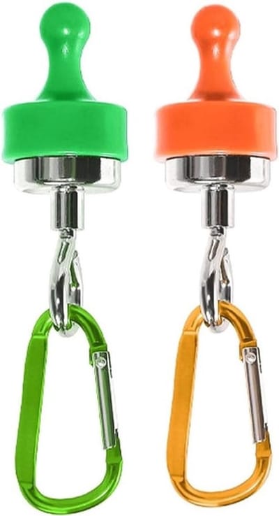 Magnetische Haken - Buitengebruik - D-Type Ophanging - Kampeertenten/Garages/Koelkasten - Luifels - Fluorescerend Groen/Oranje - Geschikt voor 2PCS Magnetische Haken
