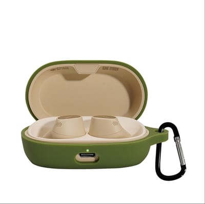 Dailygoods - Cilicone Hoes - Ultradunne Beschermhoes - ArmyGreen - Anti-Fall - Geschikt voor Jabra Elite 7 Pro - Zachte Hoes