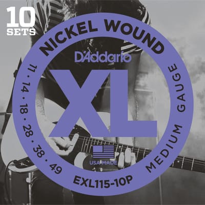 D'Addario EXL115-10P Snaren voor Elektrische Gitaar (11-49) 10-Pack