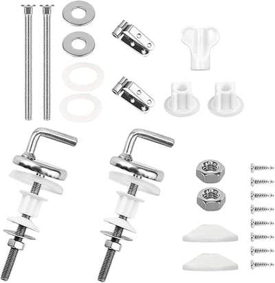 Toiletbril Bevestiging - Scharnieren Set - Toilet Reparatie - Roestvrij Staal - 10 x 8 x 2.5 cm - Zilver