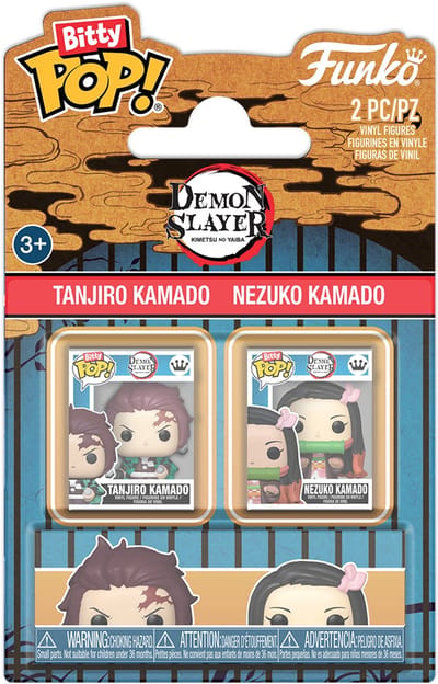Demon Slayer Tanjiro Kamado & Nezuko Kamado (Bitty Pop!) vinylfiguren (Set van 2) Unisex Funko Bitty Pop! - Neutraal - Standard