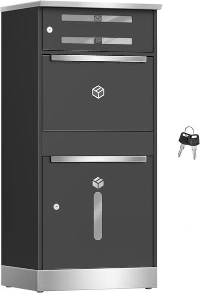 Pakketbox XXL - Pakketbrievenbus brievenbus - Veilig pakketten ontvangen - Met kijkvenster staal - 110x51x40 cm - Antraciet