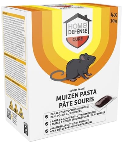 Home Defense muizenpasta Magik Paste met muizenlokdoos (4 stuks) - Effectief Muizenlokdoosje - Met gratis cheatsheet