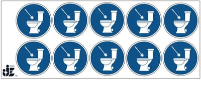 Toiletborstel gebruiken verplicht sticker | 5 cm - 10 stuks per vel