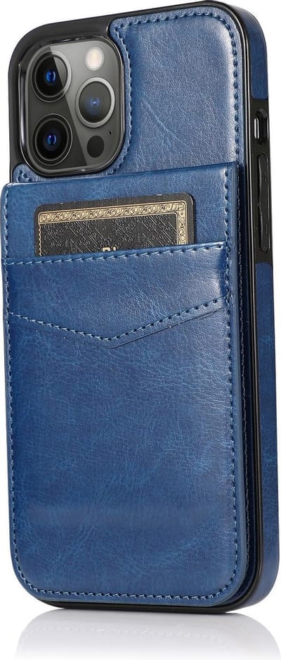 Hoesje geschikt voor iPhone 7 - Backcover - Pasjeshouder - Portemonnee - Kunstleer - Donkerblauw
