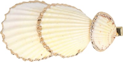 Haarsoires Haarspeld Duckklem 8cm – Schelpen – Goud Creme - Sterke Haarclip voor Styling & Dagelijks Gebruik - Hair Clip - Decoratieve Haaraccessoire