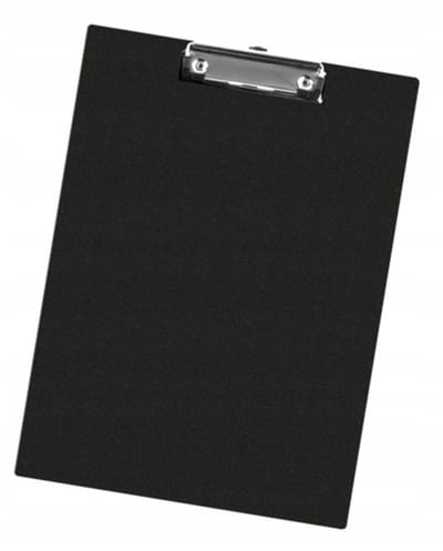 Compact A4 klembord met clip - Zwart schrijfblok