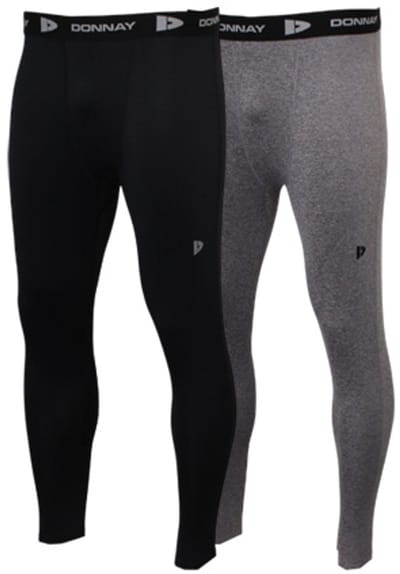 2-Pack Donnay - Compressie Legging - Thermo/Sportlegging - Heren - Black/Charcoal-marl (1076) - maat 3XL