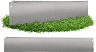 GartenAZ Borderrand - Gazonrand van Verzinkt Staal - Flexibele Montage - Zilver - 100cm x 20cm (25 stuks)
