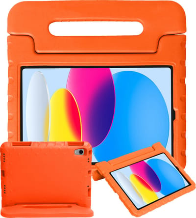 Hoesje - Geschikt voor Apple iPad A16/A18 (2022/2025/2026) - 10.9 & 11 inch (10e, 11e & 12e generatie) - Kinderhoes Shockproof Bumper - Kidsproof Case - Tablethoes - Kinder Hoes Cover - Oranje