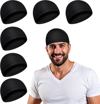 Zes Stuks Koelende Skulls Caps voor Mannen - Ademend en Lichtgewicht Zweetabsorberende Hoofdbedekking voor Hardlopen, Fitness en Yoga