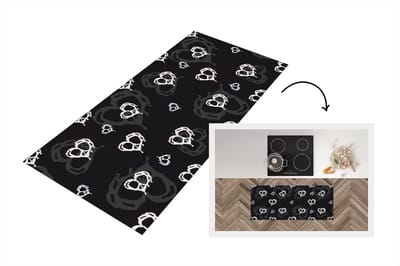 Keukenloper - Loper keuken - Patronen - Hart - Schedel - 120x50 cm - Keukenloper vinyl