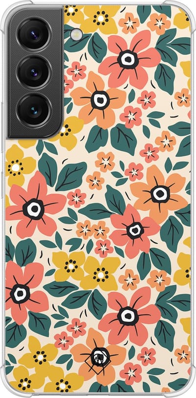 Casimoda® hoesje - Geschikt voor Samsung Galaxy S22 - Blossom - Shockproof case - Extra sterk - TPU/polycarbonaat - Multi, Transparant