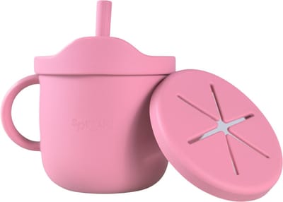 Sproudsy Drinkbeker Dino – Kraamcadeau – Kinderservies - Baby – Hot Pink