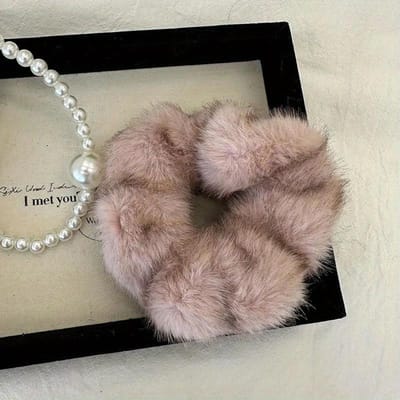 Grands chouchous élastiques en peluche pour cheveux, nouvelle mode, accessoires pour femmes, automne et hiver rose