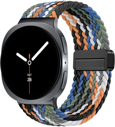 Stravo Magnetisch gevlochten nylon bandje – Geschikt voor Samsung Galaxy Watch 9 (40/44mm) / Watch 8 (40/44mm) / 8 Classic (46mm) – Camouflage – erstelbaar elastisch gevlochten horlogebandje