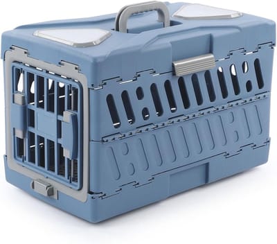Reisbox Huisdieren - Draagbare Transportbox - Veilig Reizen - Luchtcirculatie - 56 x 33 x 15 cm - Blauw