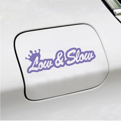 Bumpersticker - Low & Slow - 4,8 X 14,8 - Paars