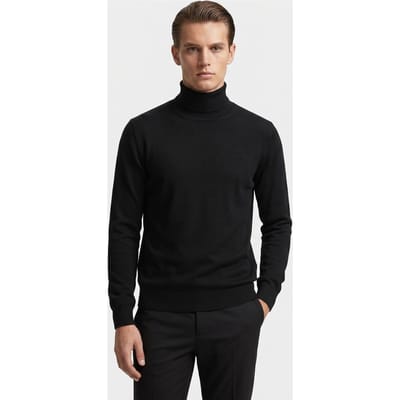 Brooks Brothers Merino Wool Turtle Neck Black Maat: M | Coltruien Outlet | Heren | Zwart