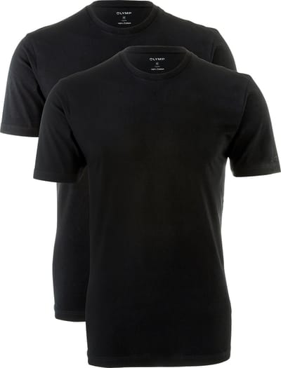 OLYMP T-Shirt voor eronder (set van 2 paar), Modern Fit, Zwart