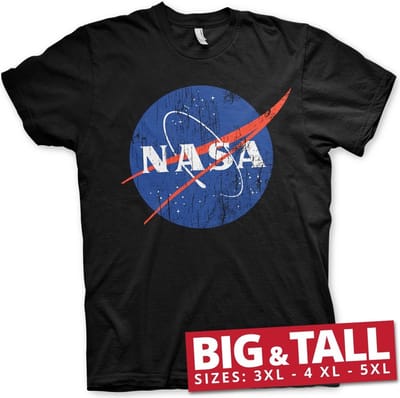 NASA Washed Insignia Big & Tall T-shirt Zwart