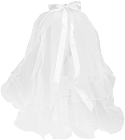 Cosensi- Bruidssluier met parels - Korte Tule Sluier - Haarsieraad Bruid - Haaraccessoire Vrijgezellenfeest - Elegant en Romantisch