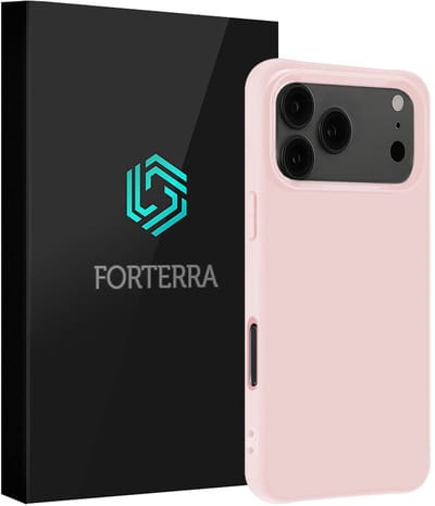 Hoesje Geschikt voor Apple iPhone 17 Pro - Sterk & Shockproof - Siliconen Case - Hoes Cover - Lichtroze