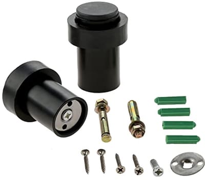 Deurstopper RVS - 2X Zware Vloer Gemonteerde Deurstoppers met Rubber Buffers