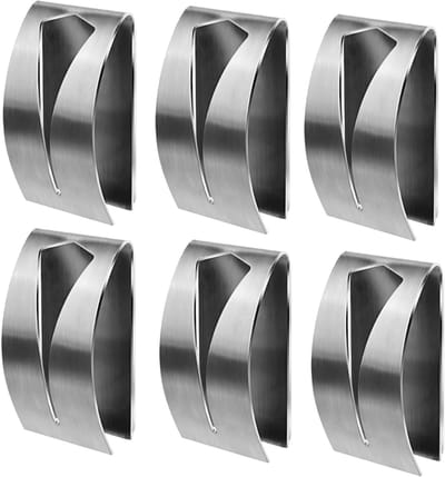 Set van 6 Zelfklevende Handdoekclips van RVS - Geen Boren Nodig - Handdoekhouders voor Keuken en Badkamer
