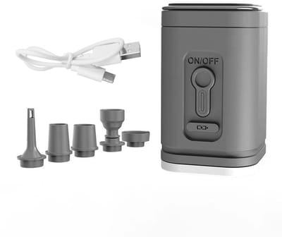 Store_8 - Draagbare Elektrische Mini Luchtpomp - Opblaasbaar - Grijs - Vacuüm Storage Zakken - Ideaal voor Peuterbad Luchtbed Boten en Zwembadpompen