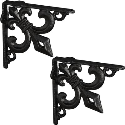 planksteunen gietijzer - set van 2 - antiek - ornamenten - vintage - zwart