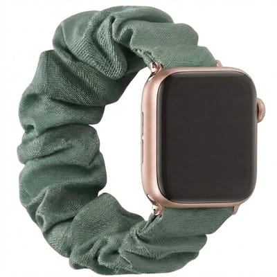 Groen horlogebandje smartwatch dames en heren elastisch single loop zonder sluiting Geschikt voor Apple Watch 38 mm / 40 mm / 41 mm / 42 mm (serie 10 / 11) textiel band vervangende watch band