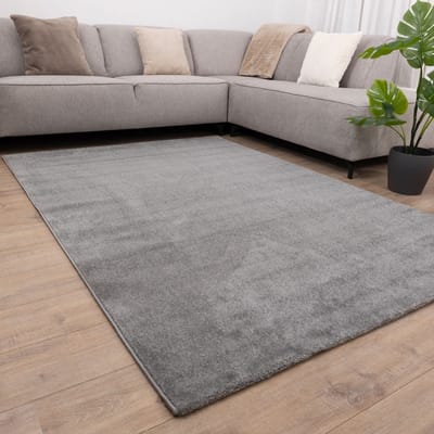 Grijs Tapijt Effen Laagpolig Vloerkleed Koho Minimalist - 80x150cm- Modern - Woonkamer - Salon - Slaapkamer - Eetkamer