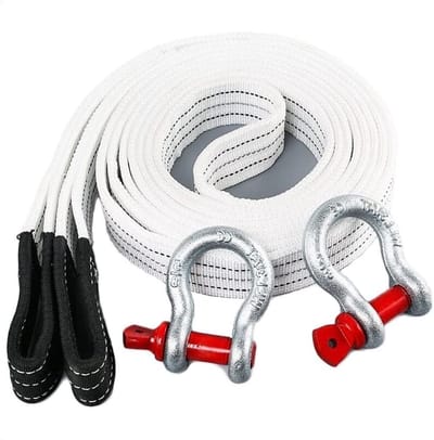 Noodsleepkabel - Sleepriem Voertuig - Voertuigen Berging - Verstevigd Polyester - 6 Meter 20 Ton - Oranje