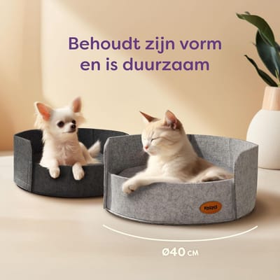 Kattenmand, kattenbed, opvouwbaar, voor katten of kleinere honden, zacht, pluizig kunstbont 40L x 40W x 16Th centimetres